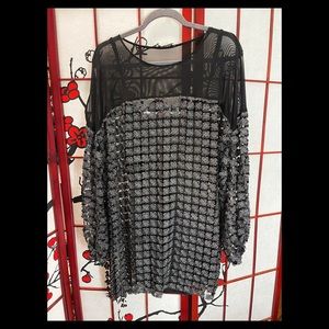 Stunning Zara black and silver shimmery crochet oversized dress.